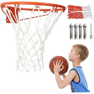 Hitburu Canestro da Basket per Esterni, Cerchio Rinforzato Antiurto, Allenamento Canestro per Palestra Palestra Domestica Scuola Campetto Strada