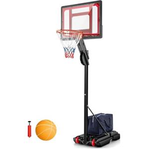 LIFEZEAL Canestro da basket per esterni, supporto da basket con tasca, impianto portatile da basket regolabile in altezza da 1,55 m a 3,1 m, cestino sportivo per bambini e adulti (stile2)