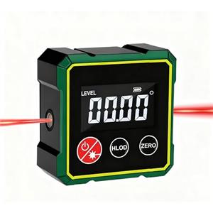 Ruaizel LCD Level Box Digitale Ricaricabile con Laser Elettronico Angle Finder, con 4 Lati Magnetici con Cavo Type-C per Ricarica Inclinometro Livella Laser Impermeabile (Nero)