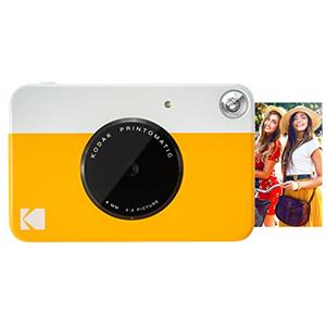 KODAK Printomatic Fotocamera digitale a stampa istantanea a colori - Foto di alta qualità su carta adesiva Zink 2x3 - 5MP, portatile, regalo creativo per compleanno, Natale, feste - Giallo