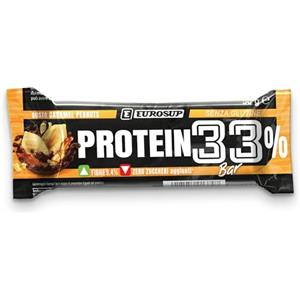 EUROSUP PROTEIN33 - Gusto Caramel Peanut - Barretta proteica da 50 g - High protein 33% - High Fiber - Gluten Free - Senza zuccheri aggiunti