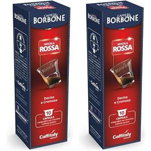 Caffè Borbone Miscela Rossa - 10 Capsule Originali - Per Macchine da caffè Caffitaly®* (Confezione da 2)