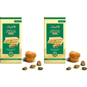 Lindt Tavoletta DUBAI STYLE CHOCOLATE, Tavoletta di Cioccolato Bianco, ripiena di Pistacchio e Kadayf, Formato 150g (Confezione da 2)
