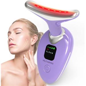 MIUTARMINI Massaggiatore facciale con radiofrequenza e terapia con luce - asta aderente 7 colori per viso e collo dispositivo per la cura del viso a casa regalo per donna