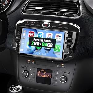 SIXWIN 2+64G Android 13 per Fiat Punto Evo 2012-2016 e Linea 2012-2015 con CarPlay/Android Auto/Mirror Link,6.2 Pollici TouchScreen Schermo Navigatore WiFi RDS FM Bluetooth