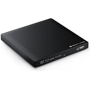 techPulse120 UHD 4k 3D M-Disc Nero BDXL lettore USB 3.0 & Type C Blu-ray Burner Superdrive esterno UltraSlim UltraHD Drive BD DVD CD Ultra per Computer Notebook Ultrabook Windows Mac OS Apple iMAC