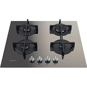 INDESIT ING 61T/TD PIANO COTTURA DA 60CM A GAS 4 FUOCHI VETRO GRIGLIE IN GHISA TORTORA ING61T/TD