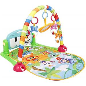 HUOLE Palestrina 2-in-1, Evolutiva, Formato Maxi, Giocattoli Staccabili, Cuscino Ergonomico, Stimola lo Sviluppo della Motricita, 18 Palline-Palestrina con palline-rosa+variegato