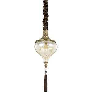 Ideal Lux HAREM SP1 Lampada a Sospensione con Decorazioni in Metallo e Cristallo, 1 Luce