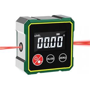 Ruaizel LCD Level Box Digitale Ricaricabile con Laser Elettronico Angle Finder, con 4 Lati Magnetici con Cavo Type-C per Ricarica Inclinometro Livella Laser Impermeabile (grigio)