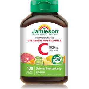 Jamieson Vitamina C 1000 Masticabile Gusto Agrumi - 120 Compresse per il Sistema Immunitario