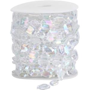Joyzan Ghirlanda di Cristallo Perline, 10M Perline Iridescente Cristalli Fai da Te Decorativi Filo Perle Albero Natale Tenda della Porta Vintage per Feste Matrimonio Catene Creazione Gioielli