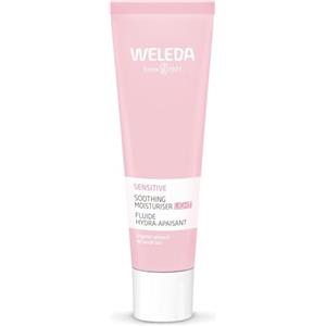 Weleda Fluido Viso Sensitive Mandorla, formula senza profumazione per pelli sensibili a base di estratto oleoso di fiore di prugnolo e olio di mandorle dolci bio (1x30 ml)