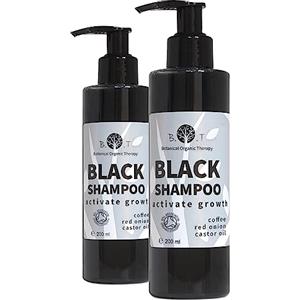 B.O.T Cosmetic & Wellness - Shampoo Alla Cipolla, Caffeina, Olio Ricino | Controllo Olio, Sebo | Stimola Crescita Capelli | Anti Caduta | Antiforfora | Etico, Sostenibile, Pack 2 x 200ml
