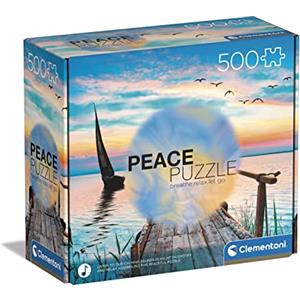 Clementoni - 35121 - Peace Puzzle - The Lake - 500 pezzi - Made in Italy, puzzle adulti 500 pezzi, puzzle paesaggi, puzzle rilassanti, divertimento per adulti, Multicolore