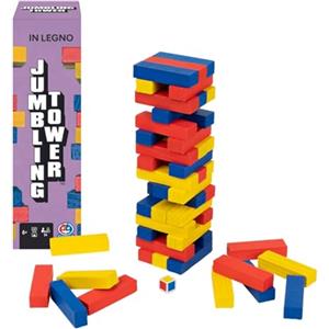 Spin Master Games Editrice Giochi, Giochi da Tavolo Classici, Jumbling Tower, Torre di Legno Colorata da 48 Pezzi, Gioco da Tavola Torre in Equilibrio, dai 6 Anni in su