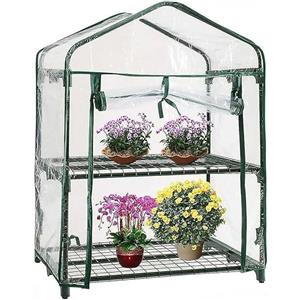 Tyenaza Copertura di Ricambio per Serra a 2 Livelli, Telo in PVC per Mini Serra a Due Ripiani per Piante, 69x49x92 cm, Serra da Giardino e Balcone, per Protezione Piante, Invernale, per Giardinaggio