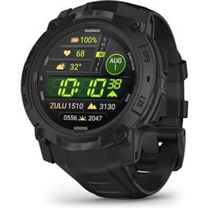 Garmin Instinct 3 - Tactical, Smartwatch, 50mm, Display AMOLED 1,3", Lunetta in metallo, 10ATM, GPS Multi-band, Torcia LED, 90+ App Sport, Funzioni tattiche e balistiche, Autonomia 24 giorni (Black)