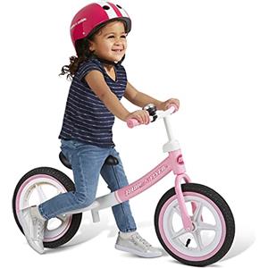 Radio Flyer Air Ride Balance Bike, bici per bambini da 1,5 a 5 anni, bici senza pedali rosa e bianca