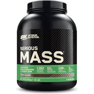 Optimum Nutrition Serious Mass Proteine in Polvere ad Alto Contenuto Calorico per Aumentare il Peso, con 25 Vitamine e Minerali, Creatina Monoidrato e Glutammina, Gusto Cioccolato, 8 Dosi, 2,73 kg