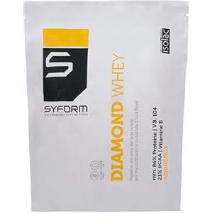 syform DIAMOND WHEY, Sieroproteine isolate Cross flow al 95% di titolo proteico, Proteine a veloce rilascio e altamente digeribili, Favoriscono il recupero dopo l'esercizio, Senza Glutine, CACAO 900 G