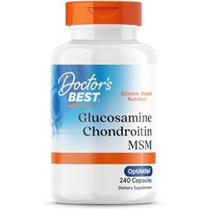 Doctor's Best, Glucosamina-Condroitina MSM, con OptiMSM, 240 Capsule, Testato in Laboratorio, Senza Soia, Senza Glutine, non OGM