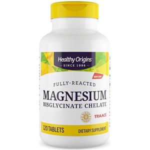 Healthy Origins, Magnesium Bisglycinate Chelate, 200mg Magnesio, 120 Compresse vegane, Testato in Laboratorio, Vegetariano, Senza Glutine, Senza Soia, Non-GMO