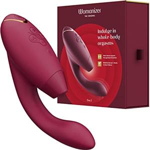 Womanizer Duo 2 Vibratore Succhia-Clitoride per Donna - Succhiatore clitorideo - Stimolazione Punto G - Smart Silence - Sex Toy Rabbit - 14 intensità di vibrazione e suzione - Impermeabile - Bordeaux
