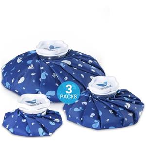 Medcosa Borsa del Ghiaccio - Set di 3 Misure - Sacchetto Porta Ghiaccio per Ginocchio e Caviglia - Sacca Ghiaccio per Infortunio - Cavigliera Ginocchiera Ghiaccio