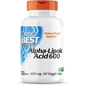 Doctor's Best, Alpha-Lipoic Acid (Acido Alfa Lipoico), 600mg Depot, Dose per 2 Giorni, 60 Capsule vegan, Altamente Dosato, Testato in Laboratorio, non OGM, Senza Glutine