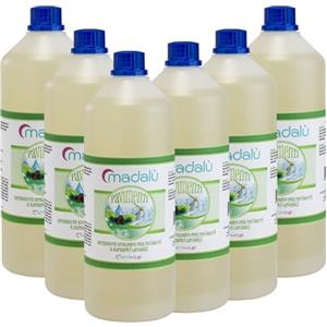 MAMICUP MADALU' - Detersivo Pavimenti Profumato, Concentrato e Biodegradabile (6 Pack da 1 Litro) Detergente Pavimenti Interni ed Esterni Disinfettante per Pulizia Pavimenti Professionale Made in Italy