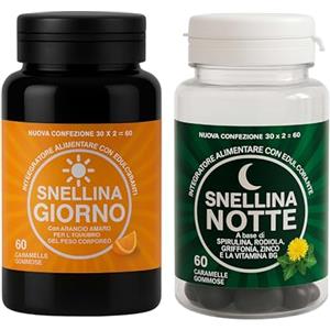 ALOHALABS Snellina Giorno & Notte Dimagrante Donna - Integratore Brucia Grassi Potente Veloce | Drenante Forte Metabolismo e Controllo Fame | Caramelle Gommose Naturali con Arancio Amaro, Griffonia e Rodhiola