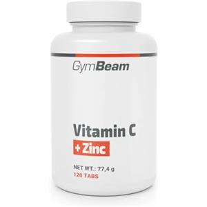 GymBeam Vitamina C + Zinco 120 cpr, Integratore Funzionale per Salute e Vitalità, Antiossidante, Supporto al Sistema Nervoso e Immunitario, Riduzione della Fatica e della Spossatezza.