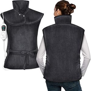 sinnlein Termoforo Elettrico, 60x85cm, Riscaldante per Spalle, Collo e Schiena | Coperta Termica Cervicale | 3 Livelli di Calore | Spegnimento Automatico (Antracite)