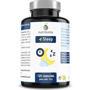 Nutribiolite Complesso di Melatonina con 5-HTP Griffonia, Valeriana e Camomilla - 120 Capsule Vegane | Integratore Naturale per Dormire Meglio, Ridurre l'Insonnia, lo Stress e il Jet Lag - 4Sleep Nutribiolite