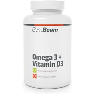GymBeam Omega 3 e Vitamina D3, 90 Capsule di grassi sani con acido eicosapentaenoico (EPA), acido docosaesaenoico (DHA) e colecalciferolo, Supporta la funzione cardiaca, cerebrale e la vista