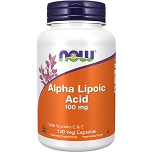 Now Foods, Alpha-Lipoic Acid (Acido Alfa Lipoico), 100mg, 120 Capsule vegane, Testato in Laboratorio, Senza Glutine, Senza Soia, Senza OGM