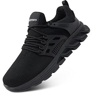 Hitmars Scarpe Antinfortunistiche Uomo Donna Scarpe da Lavoro Punta in Acciaio Safety Shoes Leggere Scarpe da Cantiere Scarpe Sportive di Sicurezza Nero EU 46 (9921ASBK/46-Reu)