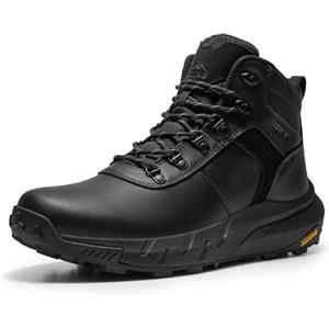 NORTIV 8 Scarponi Trekking Impermeabili da Uomo, Leggeri, da Esterno Pelle Trekking,Size 41,Nero,NMUMHB2505