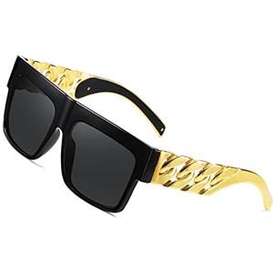 SHEEN KELLY Moda Celebrità ispirata Oro Occhiali da sole Metallo Catena Kim Kardashian Beyonce Occhiali da sole Vintage Hip Hop METALLO La Catena Di lusso.