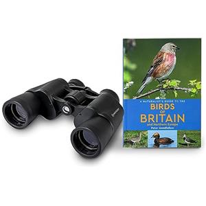 Celestron 73152 LandScout Kit birdwatching 8x40mm resistente all'acqua - Binocoli con impugnatura in gomma, lenti rivestite, vetro ottico K9, guida sugli uccelli di Gran Bretagna e Nord Europa, Nero