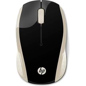 HP 200 Mouse Wireless, Tecnologia LED Rosso, Laser fino a 1000 DPI, 3 Pulsanti, Rotella Scorrimento, Ricevitore USB Wireless 2.4 GHz, Design Pratico e Confortevole, Ambidestro, Oro