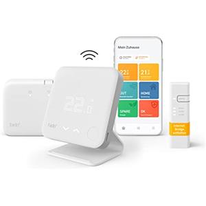 tado° Kit Base - Termostato Smart Wireless V3+ - Termostato wifi digitale per caldaia + Sensore di temperatura + Supporto - Cronotermostato - Gestione via app - Funzioni Smart Home Alexa e Siri