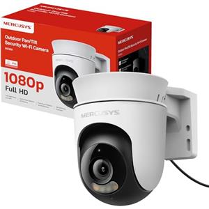 MERCUSYS MC500 Telecamera WiFi Esterno FHD, Videocamera Sorveglianza 360°, Visione Notturna a Colori, Audio a 2 Vie, Rilevamento/Tracciamento del Movimento delle Persone, Zona privata, microSD 512GB
