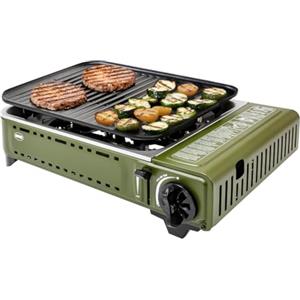 Amig - Fornello da Campeggio a Gas BBQ01, Cucina Portatile, 1 Bruciatore, Acciaio Inossidabile, 2,2 kW Potenza