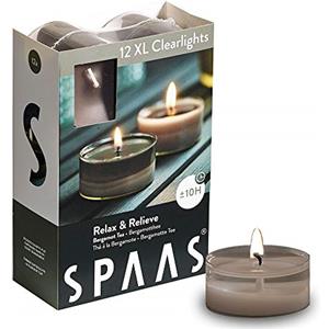 Spaas - 12 maxi candele profumate in tazza trasparente trasparente, ± 10 ore, rilassatevi e alleviate