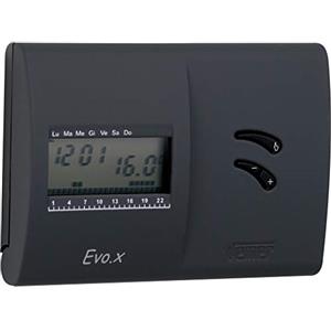 VEMER VN136800 EVO.X - Cronotermostato Digitale da Parete, Termostato Caldaia a Batteria, Programmazione Settimanale, Nero Opaco