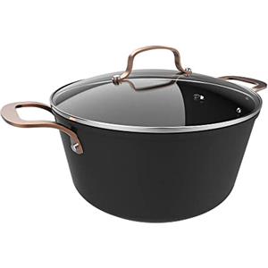 Cecotec Pentola Polka Fantasy 28 Pot Golden. Diametro 28 cm, Capacità 7,1 L, Alluminio Forgiato, Rivestimento antiaderente Platinum Plus Teflon, Senza PFOA, Adatta a tutti i tipi di cucine, Coperchio