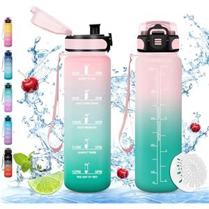 Vikaster Borracce ciclismo, Borraccia 0.5l, Senza BPA & Prova di Perdite, Borracce per Bambini, Adulto, Bici, Scuola, Ufficio, Yoga, Palestra, Campeggio