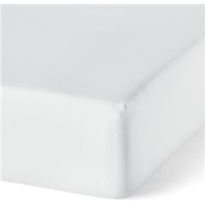 Amazon Basics Lenzuolo con angoli Matrimoniale grande in Cotone Biologico, 200 x 200 cm, Bianco